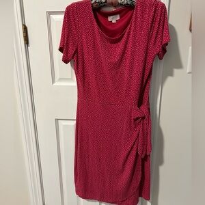 LOFT Deep Pink Polka Dot Mini Dress
